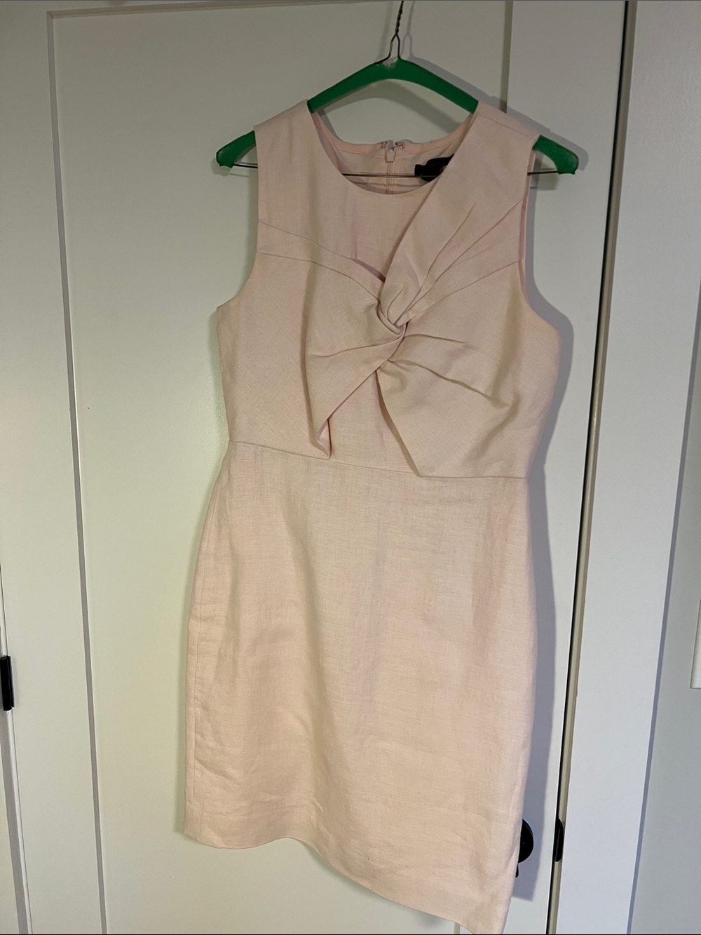 J. Crew Blush Pink Twist-Front Sleeveless Dress